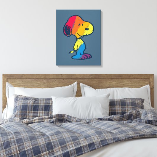 Rainbow Snoopy Canvas Afdruk (Insitu (Slaapkamer))