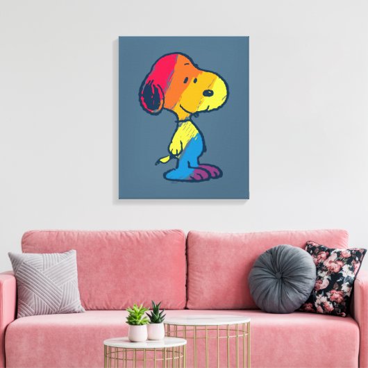 Rainbow Snoopy Canvas Afdruk (Insitu (Woonkamer))