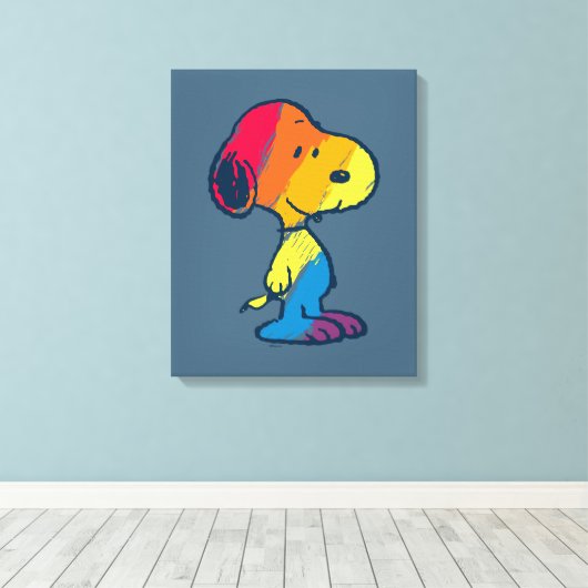 Rainbow Snoopy Canvas Afdruk (Insitu (Houten vloer))
