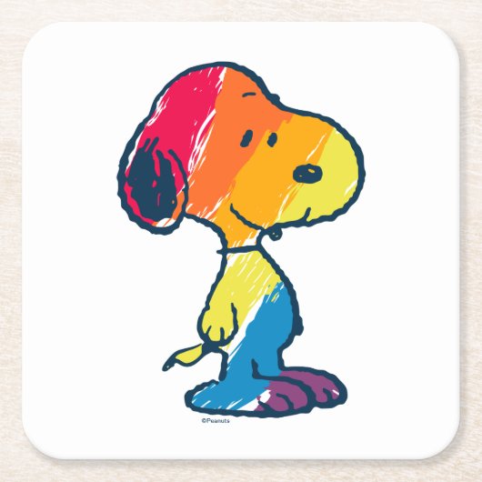 Rainbow Snoopy Kartonnen Onderzetters (Voorkant)