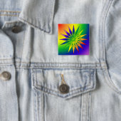 Rainbow Snowflake 41 Vierkante Button 5,1 Cm (In situ)