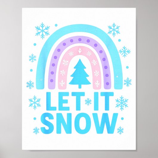 Rainbow Snowflake Christmas Winter Day Suprter Let Poster (Voorkant)
