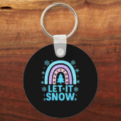 Rainbow Snowflake Christmas Winter Day Suprter Let Sleutelhanger (Voorkant)
