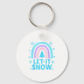 Rainbow Snowflake Christmas Winter Day Suprter Let Sleutelhanger (Voorkant)