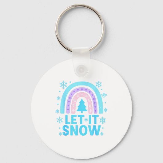 Rainbow Snowflake Christmas Winter Day Suprter Let Sleutelhanger (Voorkant)