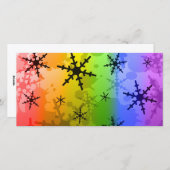 Rainbow Snowflake Feestdagenkaart (Voorkant / Achterkant)