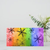 Rainbow Snowflake Feestdagenkaart (Staand voorkant)