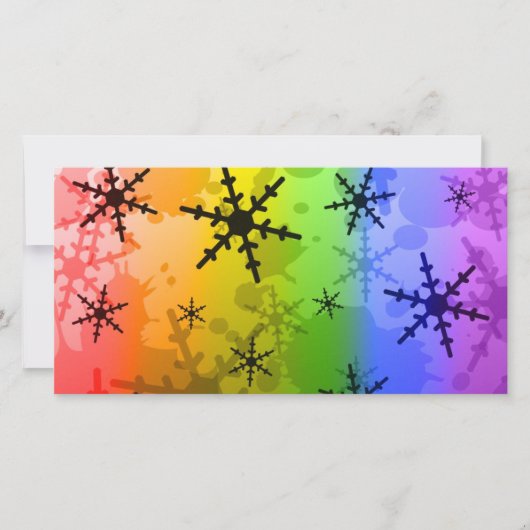 Rainbow Snowflake Feestdagenkaart (Voorkant)