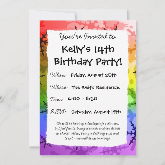 Rainbow Snowflake Kaart (Voorkant)