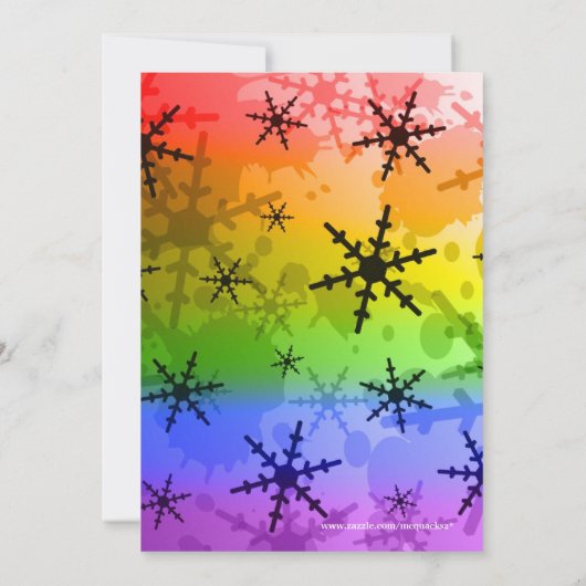 Rainbow Snowflake Kaart (Achterkant)