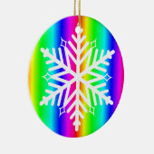 Rainbow Snowflake Kerstmis LGBTQ Keramisch Ornament (Rechts)