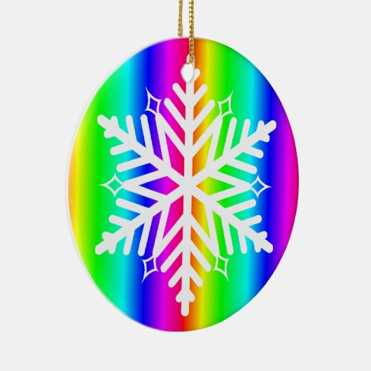 Rainbow Snowflake Kerstmis LGBTQ Keramisch Ornament (Rechts)