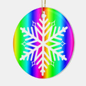 Rainbow Snowflake Kerstmis LGBTQ Keramisch Ornament (Links)
