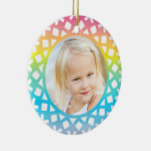 Rainbow Snowflake Personalized Photo Ornament (Rechts)