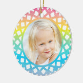 Rainbow Snowflake Personalized Photo Ornament (Links)