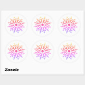 Rainbow Snowflake Ronde Sticker (Vel)