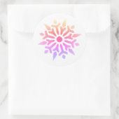 Rainbow Snowflake Ronde Sticker (Tas)