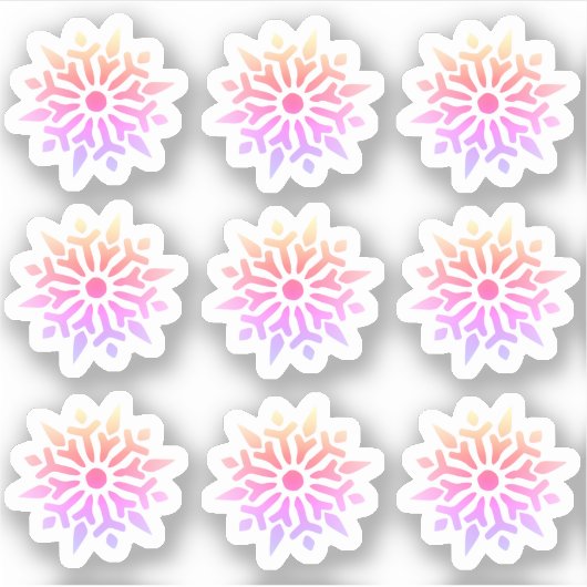 Rainbow Snowflake Vinyl Sticker (Voorkant)
