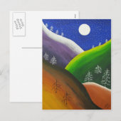 Rainbow Snowflakes Folk Art Briefkaart (Voorkant / Achterkant)