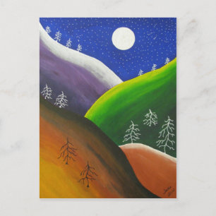 Rainbow Snowflakes Folk Art Briefkaart