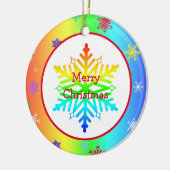 Rainbow Snowflakes kerst-LGBTQ Keramisch Ornament (Links)