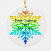 Rainbow Snowflakes kerst-LGBTQ Keramisch Ornament (Achterkant)