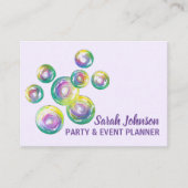 Rainbow Soap Bubbles Party Event Planner Visitekaartje (Voorkant)