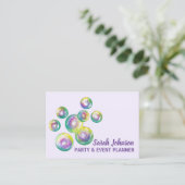 Rainbow Soap Bubbles Party Event Planner Visitekaartje (Staand voorkant)