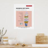 Rainbow Soft Serve, Nakano Broadway Tokyo Japan Poster (Keuken)