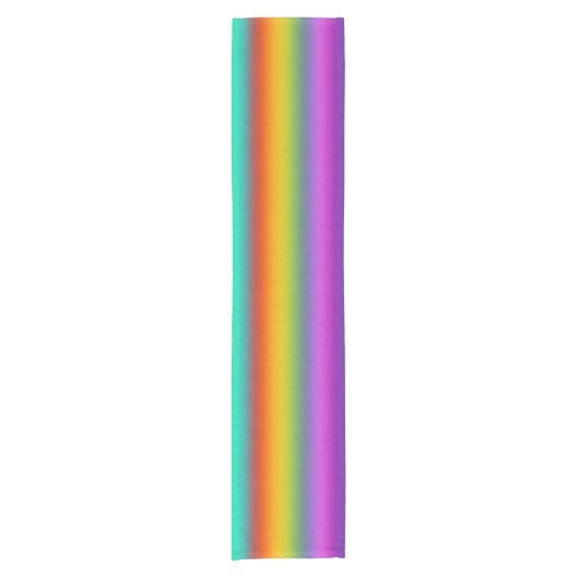RAINBOW soft Stripes Pattern + jouw idee Korte Tafelloper (Voorkant)