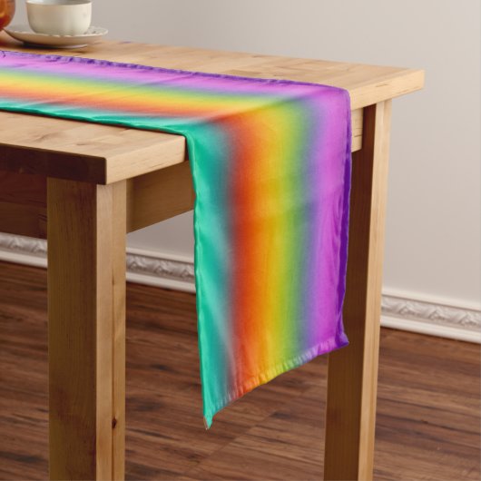 RAINBOW soft Stripes Pattern + jouw idee Korte Tafelloper (Voorbeeld)