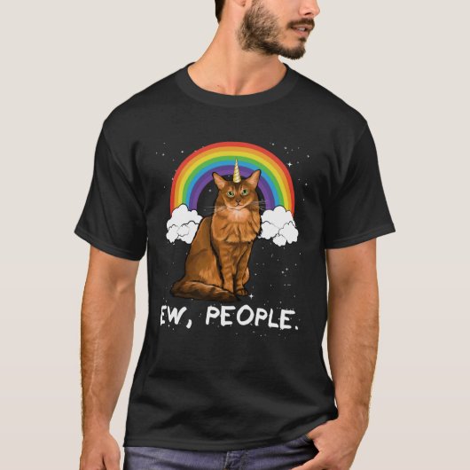 Rainbow Somali Ew People Unicorn Cat T-shirt (Voorkant)