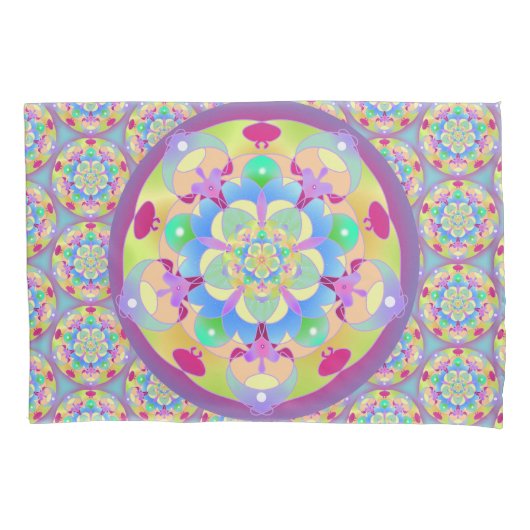 Rainbow Song Mandala Kussensloop (Voorkant)