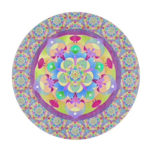 Rainbow Song Mandala Snijplank (Voorkant)