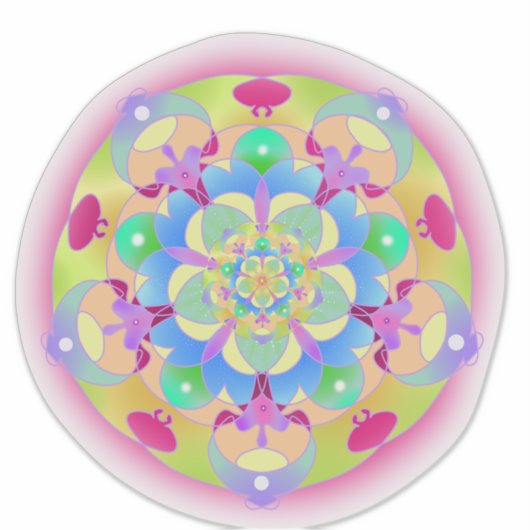 Rainbow Song Mandala Sticker (Voorkant)