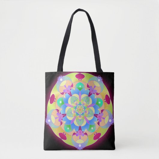 Rainbow Song Mandala Tote Bag (Voorkant)