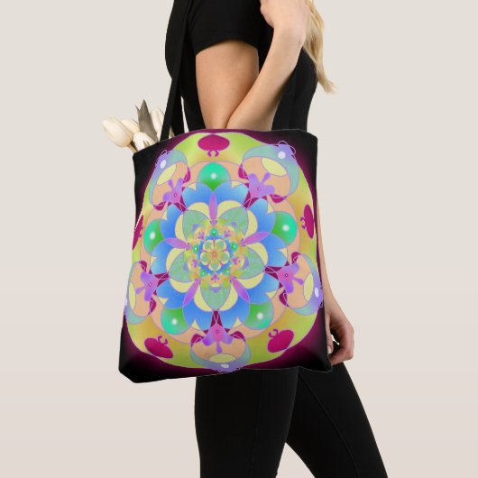 Rainbow Song Mandala Tote Bag (Dichtbij)