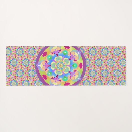 Rainbow Song Mandala Yogamat (Achterkant (horizontaal))