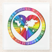 Rainbow Soul Circle Glazen Onderzetter (Voorkant)