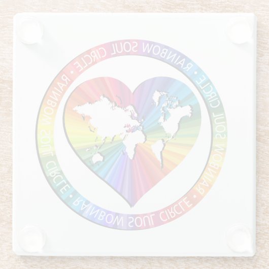 Rainbow Soul Circle Glazen Onderzetter (Achterkant)