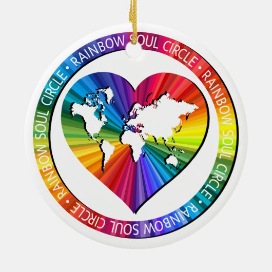 Rainbow Soul Circle Keramisch Ornament (Achterkant)