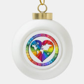 Rainbow Soul Circle Keramische Bal Ornament (Voorkant)