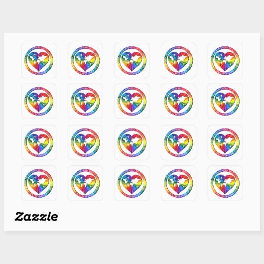 Rainbow Soul Circle Vierkante Sticker (Vel)