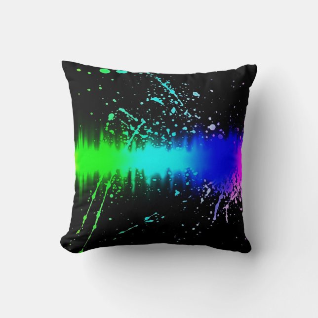 Rainbow Sound Explosion Airborstel Abstract Pillow Kussen (Voorkant)