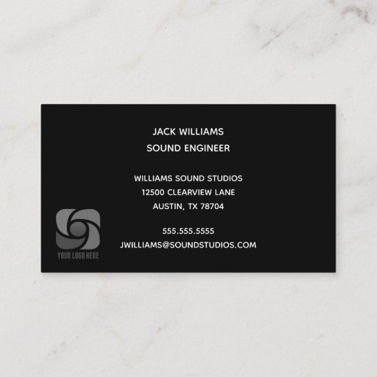 Rainbow Sound Waves Engineer Muziek Producent Blac Visitekaartje (Achterkant)