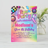 Rainbow Spa Verjaardagsfeest Kaart (Staand voorkant)