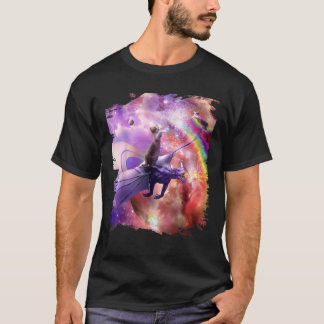 Rainbow Space Cat op Dragon T-Shirt