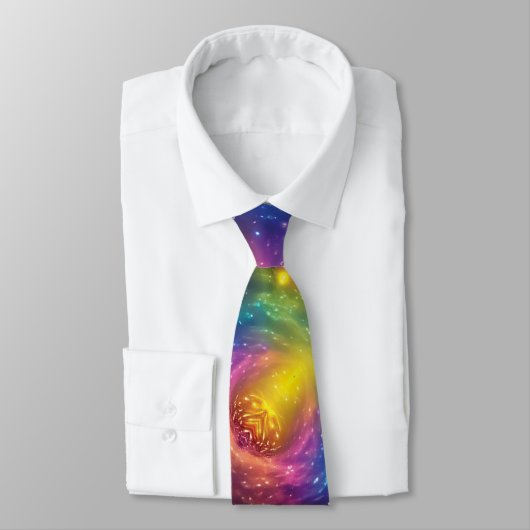 Rainbow Space Nebulaire Abstracte Kosmos Sterren Stropdas (Gebonden)