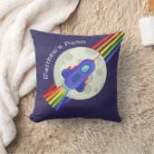 Rainbow Space Rocket Childrens Room Kussen (Deken)