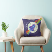 Rainbow Space Rocket Childrens Room Kussen (Stoel)